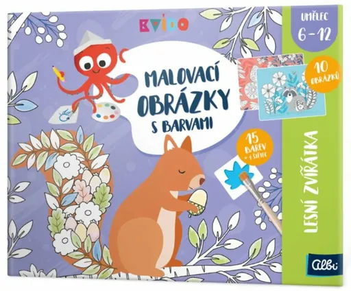 Kvído - Malovací obrázky s barvami - Lesní zvířátka