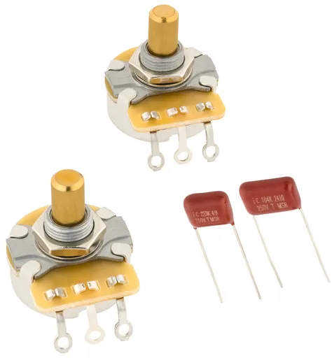 Fender Telecaster Solid Shaft Potentiometer and Capacitor Kit 2-Pack