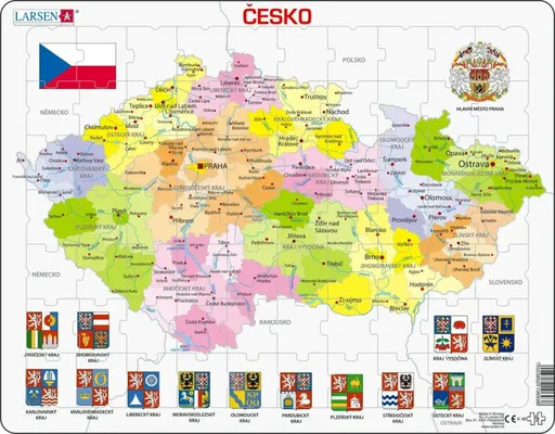 Česká republika kraje - Vzdělávací puzzle