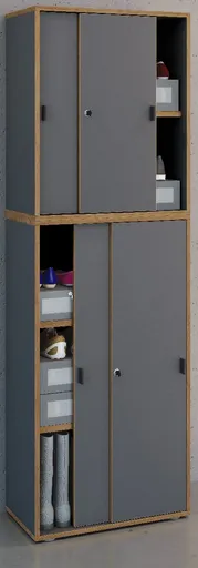 VCM Botník s posuvnými dveřmi „Salia“ B60 5dílná, antracitová