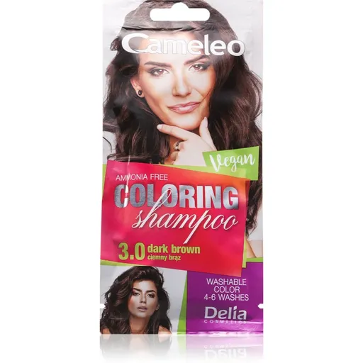 Delia Cosmetics Cameleo Coloring Shampoo tónovací šampon na vlasy odstín 3.0 Dark Brown 40 ml