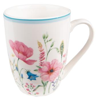 Barevný porcelánový hrneček s květy Meadow - 12*8*10 cm / 356 ml PPOMU