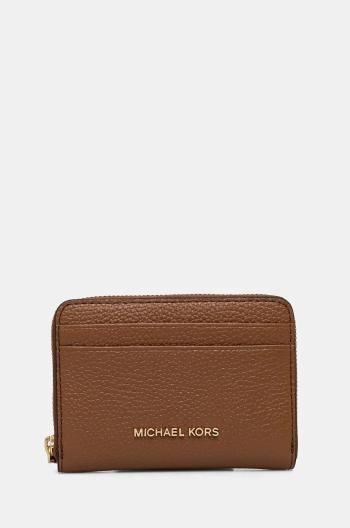 Kožená peněženka MICHAEL Michael Kors hnědá barva, 32T4GJ6Z5L