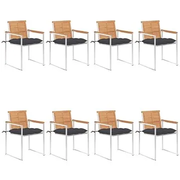 SHUMEE Židle zahradní s poduškami, teak 3078623 - 8ks v balení (3078623)