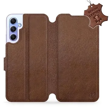 Mobiwear kožené flip pro Samsung Galaxy A34 5G - Hnědé (5904808507141)