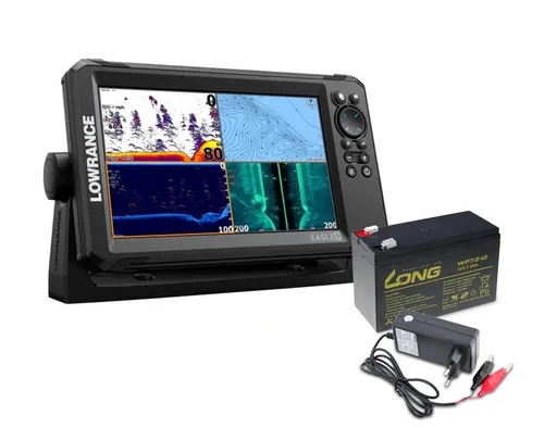 Lowrance Echolot Eagle 9 se sondou Tripleshot HD + baterie + nabíječka ZDARMA,Lowrance Echolot Eagle 9 se sondou Tripleshot HD + baterie + nabíječka Z