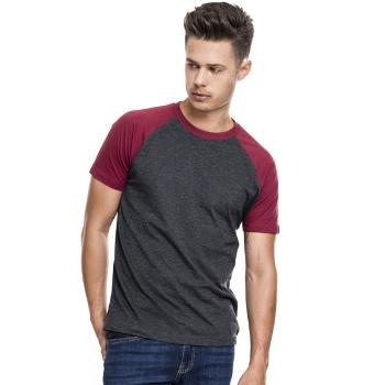 Pánské tričko Urban Classics Raglan Contrast Tee cha/burgundy - 2XL