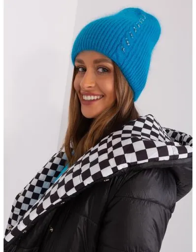 Dámská čepice s nášivkou DAMA světle modrá