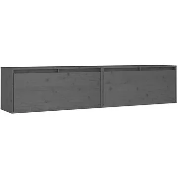 Shumee Nástěnné 2 ks šedé 80×30×35 cm masivní borové dřevo, 813460 (813460)