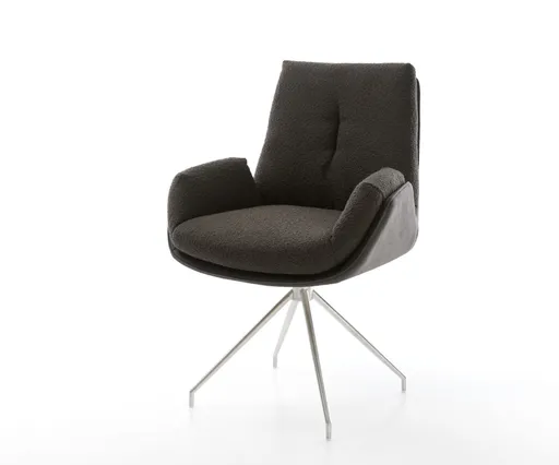 Jídelní židle Clea-Flex mix materiálů černá křížová podnož