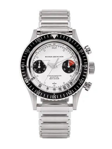 Nivada Grenchen Chronomaster White Panda Inter. Bezel - Manual - Forstner Bonklip