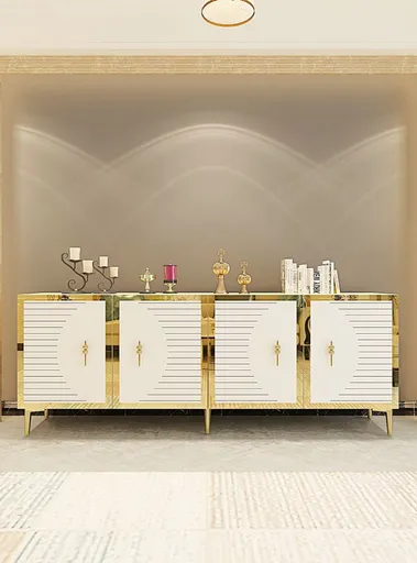 Konzolový stolek Tuna 180 - Sapphire Oak, White, Gold