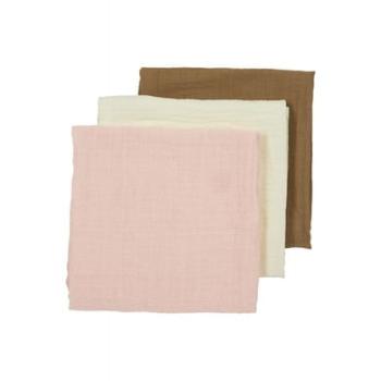 MEYCO Musslin mušelínové pleny 3-pack Uni Off white /Soft Pink/Toffee