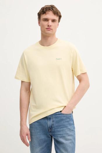 Bavlnené tričko Pepe Jeans pánske, žltá farba, jednofarebné, PM509741
