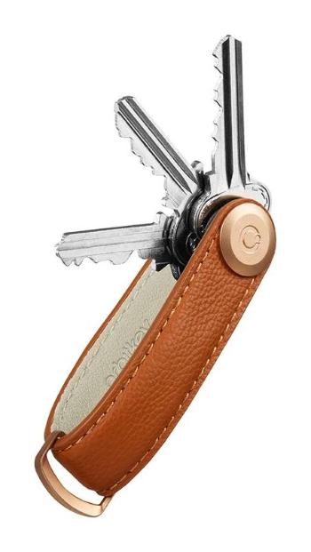 Orbitkey Pebbled Leather Key Organiser Amber