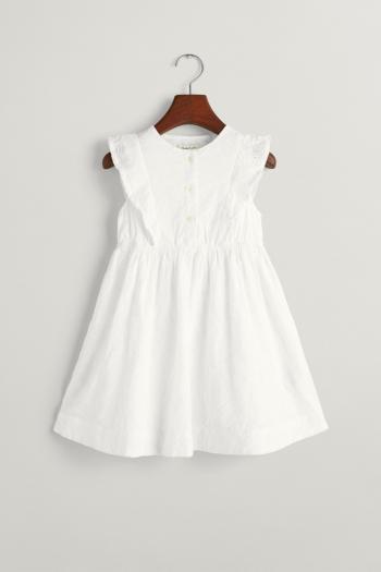 ŠATY GANT BRODERIE ANGLAISE FRILL DRESS WHITE