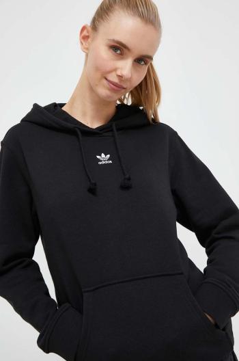 Mikina adidas Originals dámská, černá barva, s kapucí, hladká, IA6420