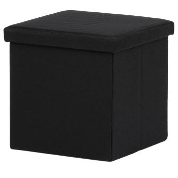 Taburet cu spațiu de depozitare, negru, 38 x 38 x 38 cm, negru