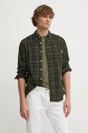 Manšestrová košile Pepe Jeans MAX zelená barva, regular, s límečkem button-down, PM308721