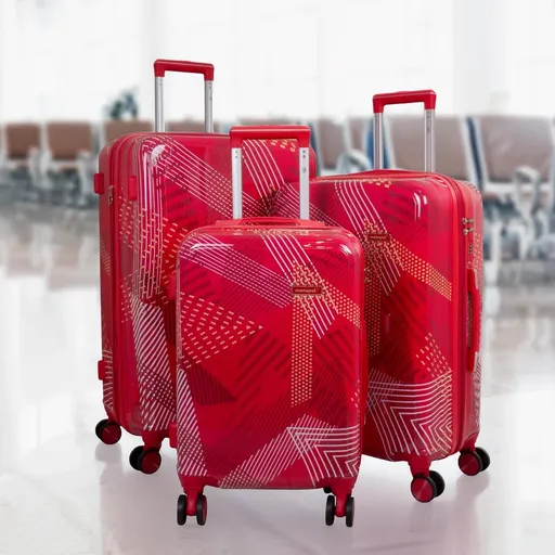 PM Euro-Trading Cestovní kufry Ravenna, sada 3 ks, červené