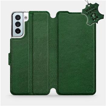 Flip pouzdro na mobil Samsung Galaxy S21 Plus 5G - Zelené - kožené -   Green Leather (5903516618781)