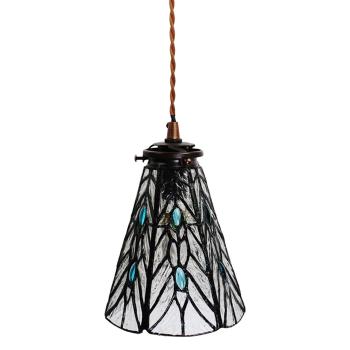 Závěsná Tiffany lampa modré kamínky BlueEye - Ø 15*115 cm E14/max 1*25W 5LL-6197