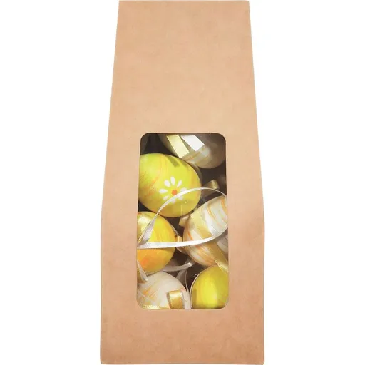 Vajíčka žlutá plastová na zavěšení 6 cm, 6 ks