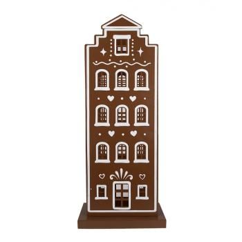 Hnědá kovová svítící perníková chaloupka Gingerbread House - 31*16*75 cm / 3*AA 5Y1251