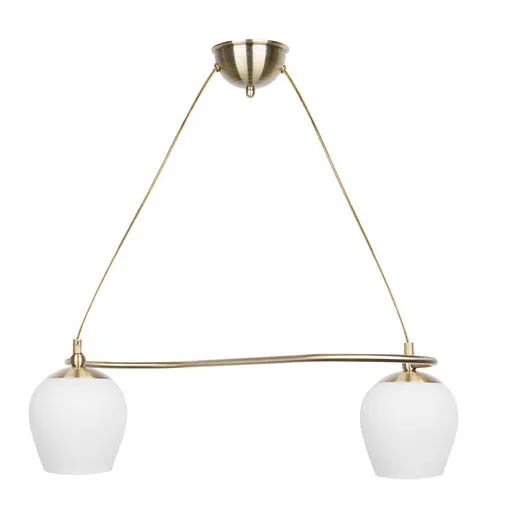 Závěsná lampa Serano patinovaná 2x60W E27 bílé stínidlo