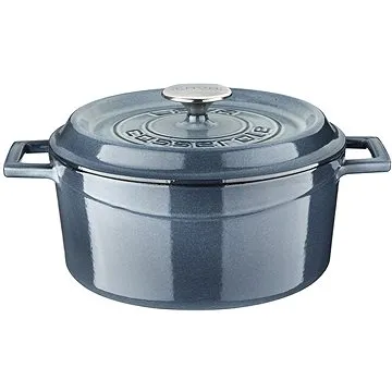 LAVA METAL Litinový hrnec kulatý 24cm - šedá majolika (LVYTC24K2PRGR)