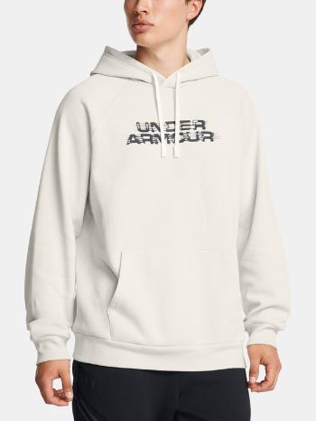 Under Armour UA Rival Flc Txtr CG Hoodie Mikina Bílá