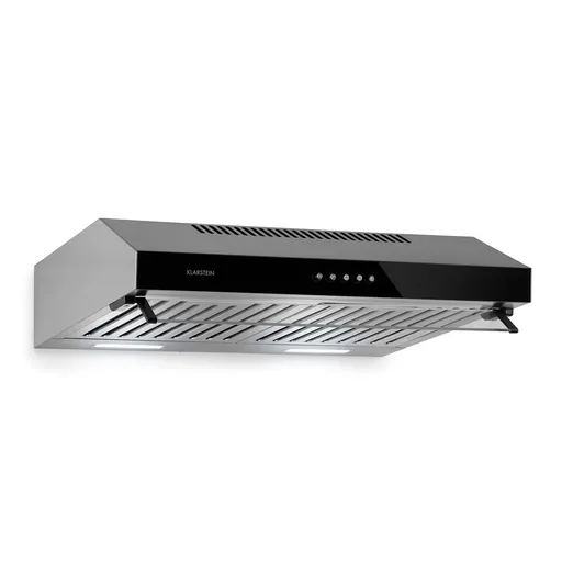 Klarstein Corvette Americana, digestoř, 60 cm, podskříňková, 306 m³/h, nerezová ocel, černá