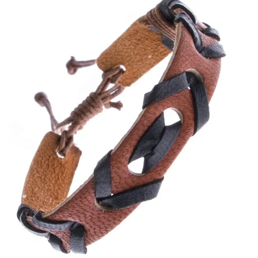 Kožený náramek světle hnědé barvy