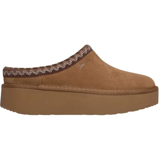 Skechers KEEP COZY - COZY CASCADE Dámské pantofle, hnědá, velikost