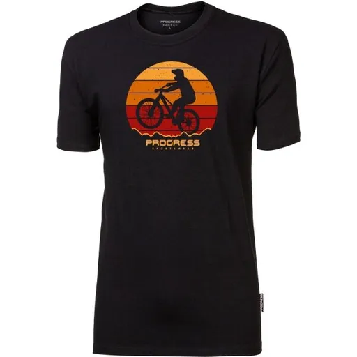 PROGRESS BARBAR BIKER Pánské bambusové triko, černá, velikost