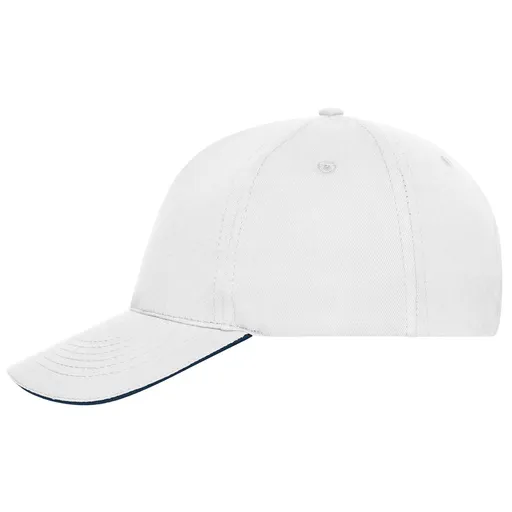 Myrtle Beach (Daiber) Kšiltovka z bio bavlny sandwich MB6238 - Bílá / tmavě modrá