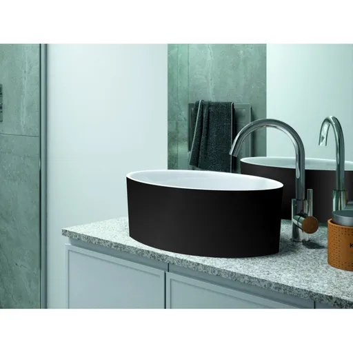 BESCO Umyvadlo UNIQA Black&White na desku KEUNINDBW