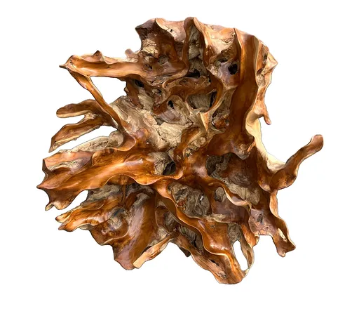 DEOKORK Teaková plastika z kořene SLUNCE IV