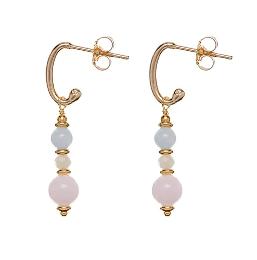 Alisia Pozlacené náušnice korálky morganitu AL3770.01.000