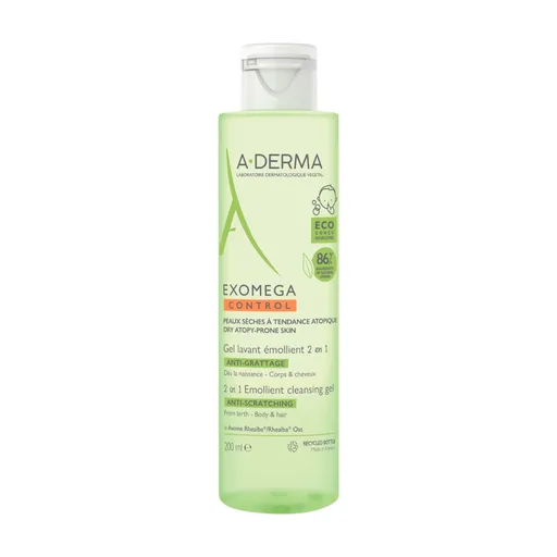 A-Derma Exomega Control zvláčňující mycí gel pro suchou kůži se sklonem k atopii 2v1 200 ml