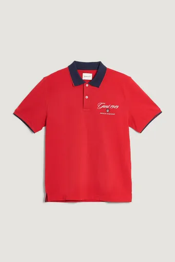 POLOKOŠILE GANT GRAPHIC SS PIQUE POLO RUBY RED