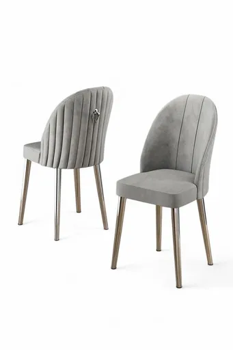Sada jídelních židlí Mara Grey and Chrome, 2 ks