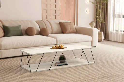 Konferenční stolek Labranda - Black, Travertine