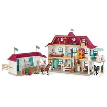 Schleich Velký dům se stájí, příslušenstvím a kloubovými figurkami 42551 (4059433572925)