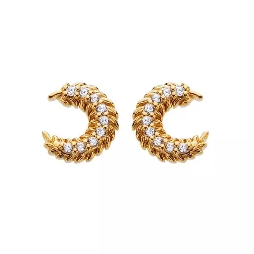 Hot Diamonds Pozlacené náušnice s diamantem a topazy Selene DE855