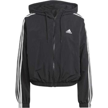 adidas ESSENTIALS 3-STRIPES WOVEN WINDBREAKER Dámská větrovka, černá, velikost