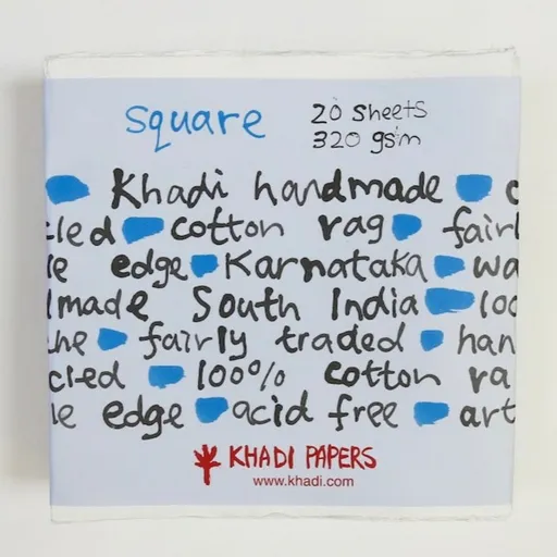 Akvarelový ruční papír Khadi 20x20cm 320g balení 20ks