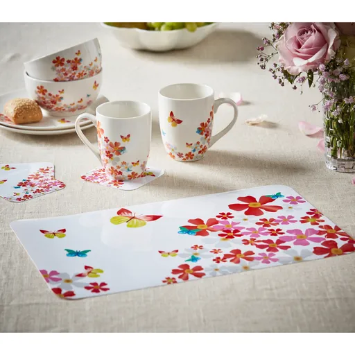 6 prostírání + 6 podtácků Motýli Basilico