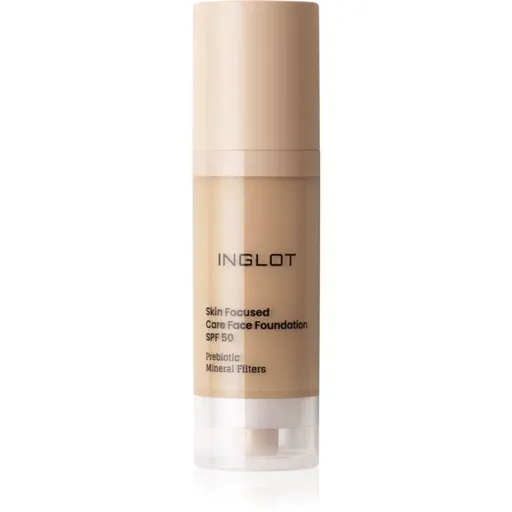 Inglot Skin Focused Care Face Foundation SPF 50 krycí make-up SPF 50 odstín Medium Olive 30 ml