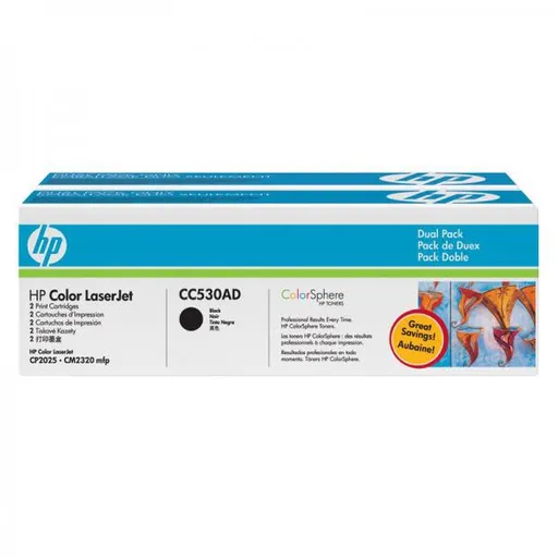 HP CC530A - originální toner HP 304A, černý, 3500 stran